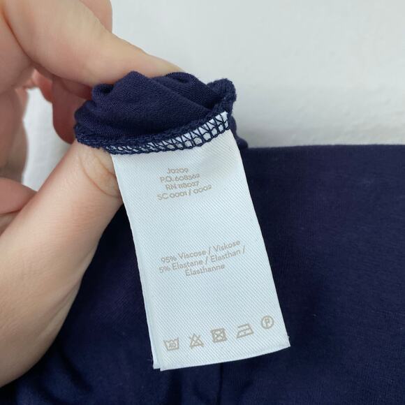 BODEN Ellen Navy Blue Jersey Knit Faux Wrap Jumpsuit Size 6 Wide Leg - Picture 8 of 8